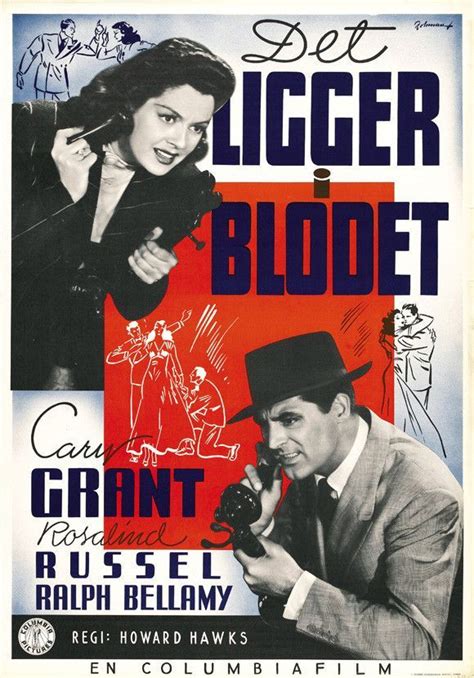his girl friday swedish 27x40 movie poster 1940
