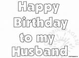 Birthday Happy Husband Coloring sketch template