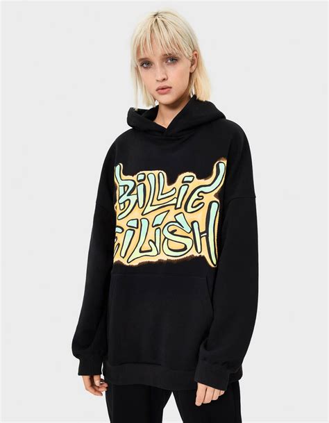 billie eilish  bershka graffiti print hoodie billie eilish  bershka bershka united kingdom