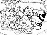 Pumpkin Patch Kitty Coloring Hello Halloween Pages Printable Drawing Color Kids Trick Treat Poltergeist Draw Sheet Getdrawings Printout Woodland sketch template
