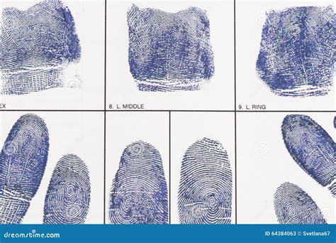 fingerprint card stock image image  fingerprint arrest