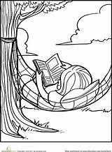Coloring Reading Pages Hammock Summer Getcolorings Sheets Getdrawings sketch template