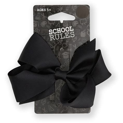 school rules big bow hair clip black big w