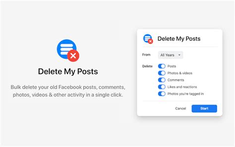 delete my posts on facebook™ chrome web store
