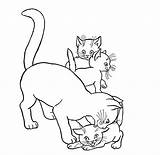 Coloring Pages Cat Cartoon Cute Cats Animal Baby Popular sketch template