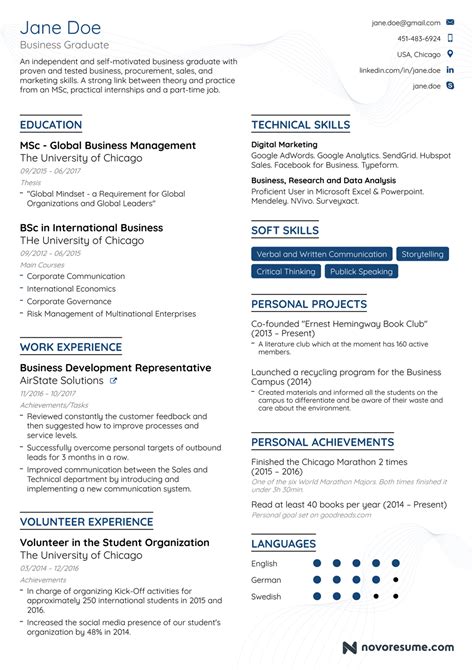 student resume examples guide