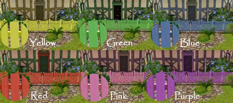 mod  sims outdated   bright colours   picket fence