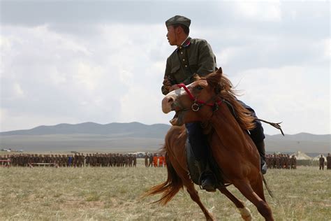 mongolian soldier performs   opening ceremony  exercise khaan quest