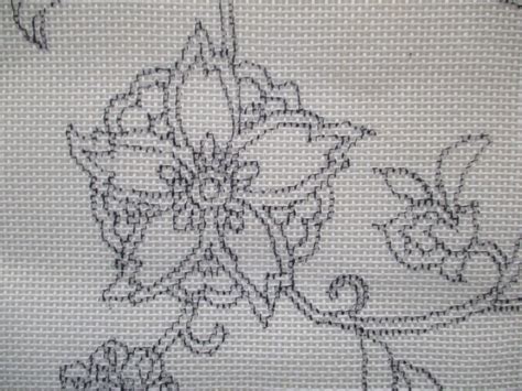 hand drawn needlepoint canvas jacobean elizabethan floral