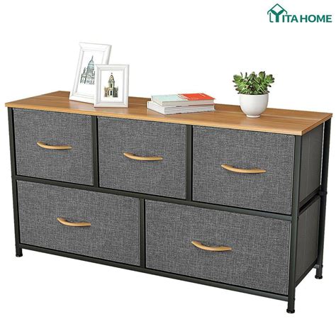 yitahome wide drawer dresser storage unit shelf organizer bins chest