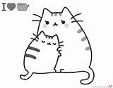 Pusheen Coloring Pages Hug Colouring Printable Cat Color Mum Kids Cute Gato Sheets Print Baby Bettercoloring Friends Choose Board Cartoon sketch template