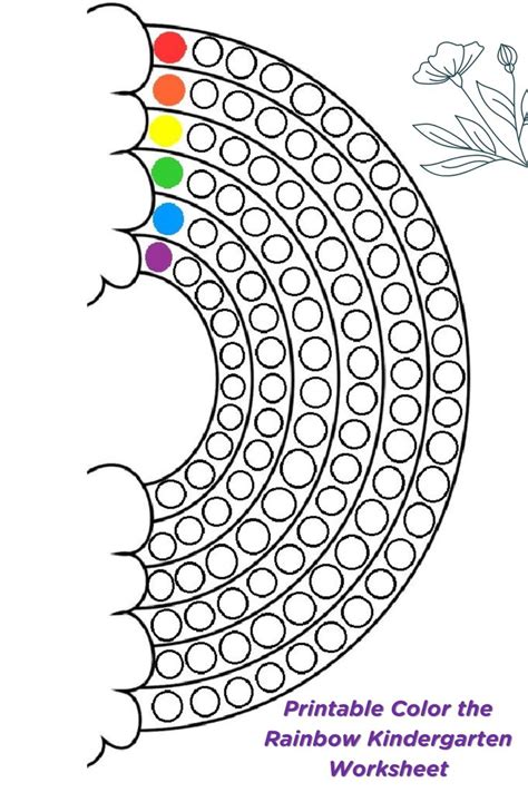 printable coloring page  rainbow worksheet   image   flower