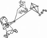 Kite Fly Flying Coloringpagesfortoddlers Dari Disimpan Kites sketch template