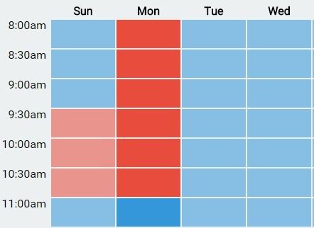 create  basic weekly schedule  hour selector  jquery