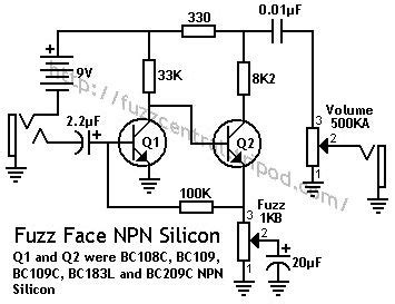fuzz face schematic arbiter fuzz face circuit bent
