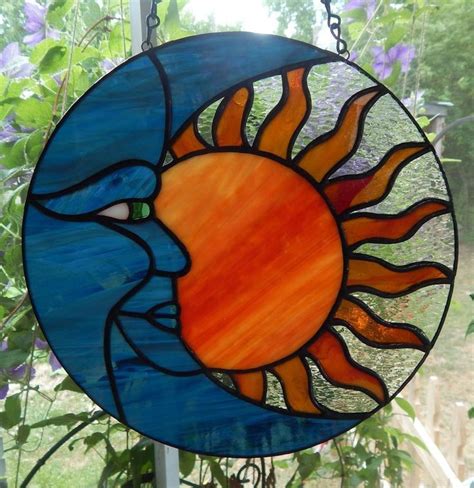 Sun And Moon Stained Glass Suncatcher Stained Glass Suncatchers