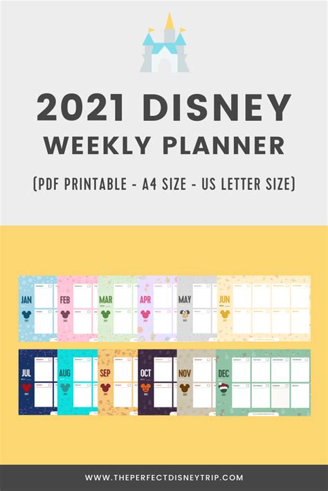 disney weekly planner  size letter size  printable