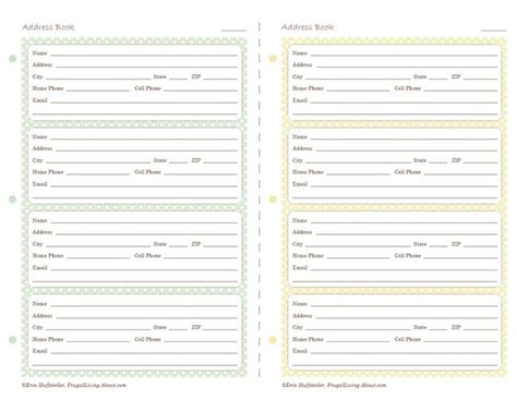 printable address book pages  images planner printables