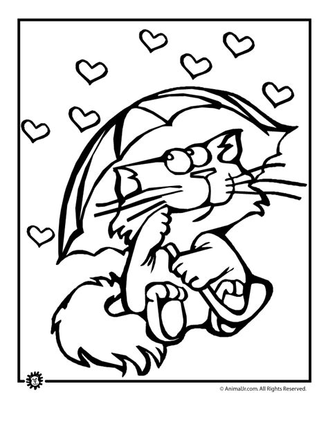 valentine kitten coloring pages coloring pages