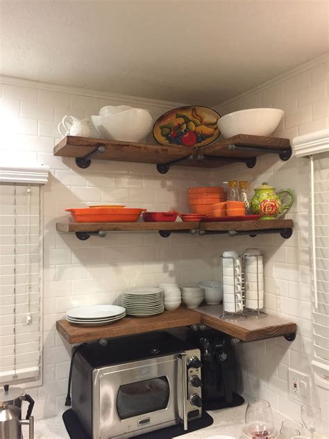 kitchen shelves  declutter  space insteading