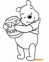 Honey Pot Coloring Pooh Winnie Sketch Jar Pages Hugging His Disneyclips Honeypot Paintingvalley Template Gif sketch template