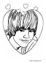 Coloring Bieber Justin Pages Print Valentine Lovely Valentines Maatjes sketch template