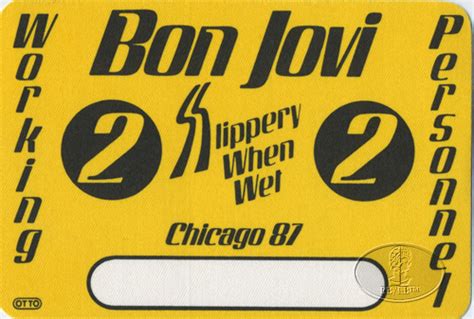 bon jovi 1987 slippery when wet backstage pass chicago ebay