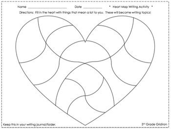 heart map freebie   elementary gridiron tpt