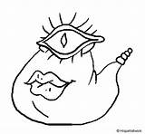 Eyed Monster Coloring Coloringcrew sketch template