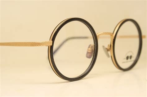 black gold round retro glasses gandhi john lennon windsor style eyewear