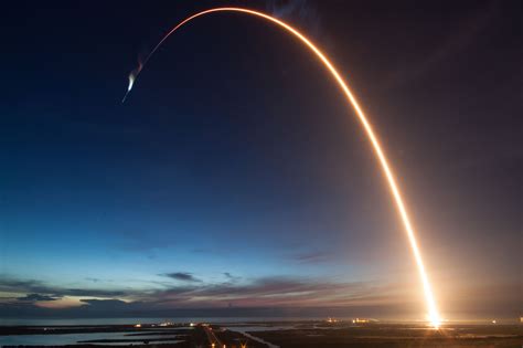 spacexs falcon  rocket launches dragon   space station nasa