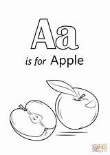 Coloring Apple Letter Pages Printable Crafts sketch template
