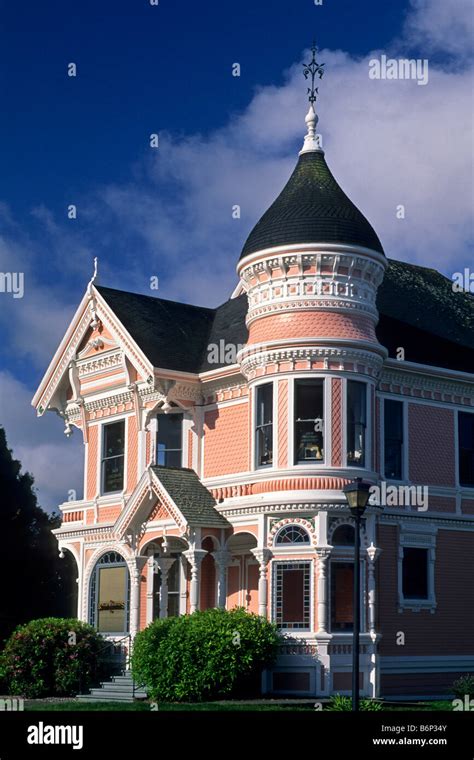 victorian gingerbread house eureka humboldt county california stock