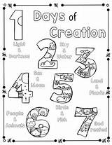 Creation Coloring Days Handwriting Practice Printables Activities Subject Kindergarten sketch template