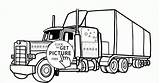 Pages Coloring Semi Trailer Kids sketch template