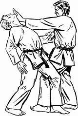 Karate Attack Kumite Strike Judo sketch template