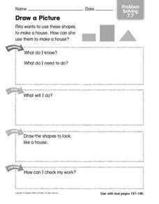 draw  picture problem solving worksheet  st  grade lesson