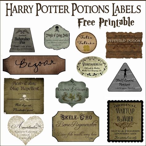 harry potter potion label printables