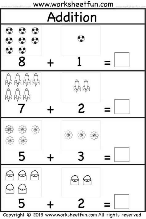 addition kindergarten math worksheets addition addition worksheets