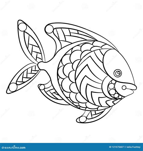 fish  coloring page  childrean  adults  ornamental graphic