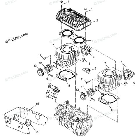 polaris snowmobile  oem parts diagram  cylinder partzillacom