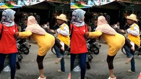 berebut lahan rejeki juru parkir di pekanbaru ini usir ibu penjual minuman dengan tendangan