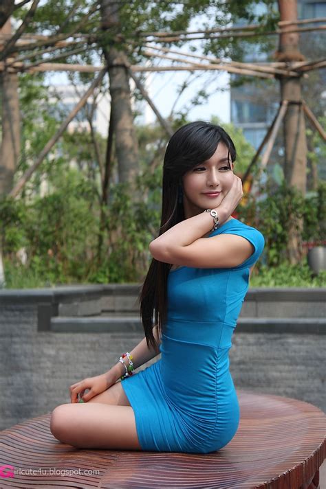Cha Sun Hwa In Blue Mini Dress ~ Cute Girl Asian Girl
