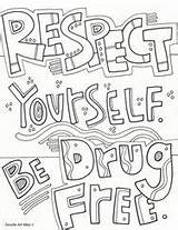 Ribbon Red Week Coloring Drug Pages Respect School Printables Elementary Drugs Colouring Say Classroomdoodles Posters Yourself Middle Doodles Choose Board sketch template