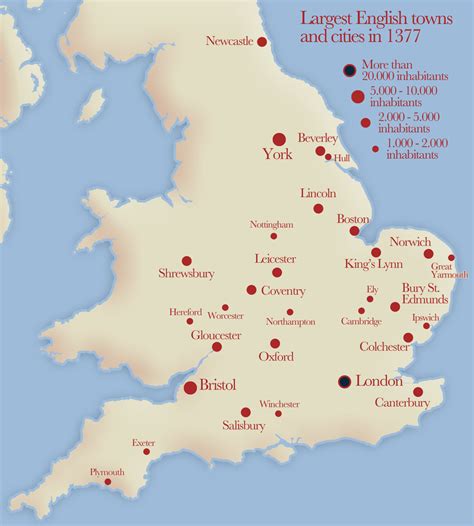 largest english towns  cities   maps   web