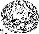 Waffle Waffles Belgian Kolorowanka Druku Gofr Circle Truskawki Truskawkami Kolorowanki Fruits sketch template