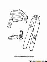 Coloring Pages Clothes Fashion Barbie Sheets Popular Onlycoloringpages sketch template