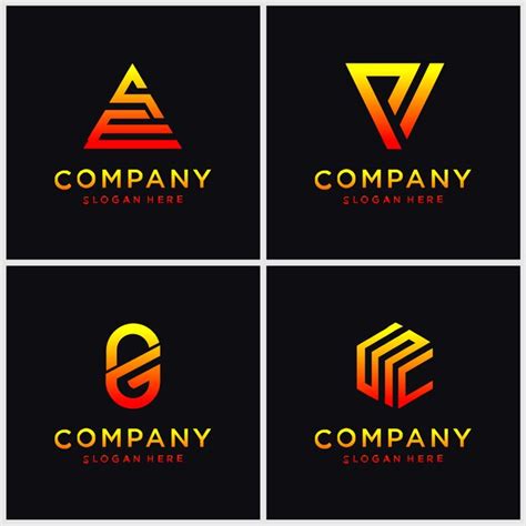 monogram set logo premium vector