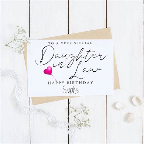 personalised daughter  law birthday card  andrea fays
