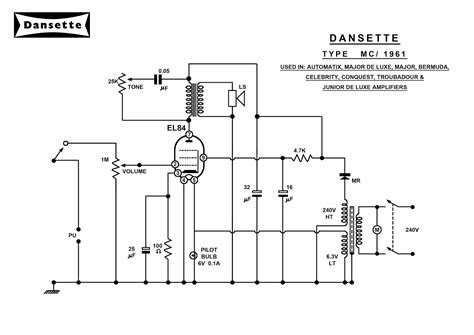 dansette workshop  circuit diagrams  mc  dt amplifiers redrawn   art dept